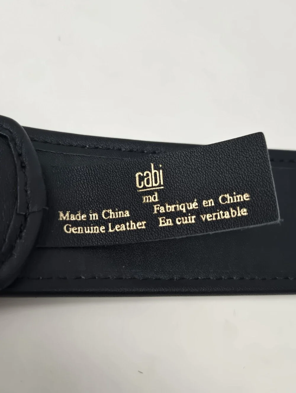 CABI WHITE BLACK LEATHER STATEMENT BELT GOLD HARDWARE WOMEN OS CLASSIC ACADEMIA
